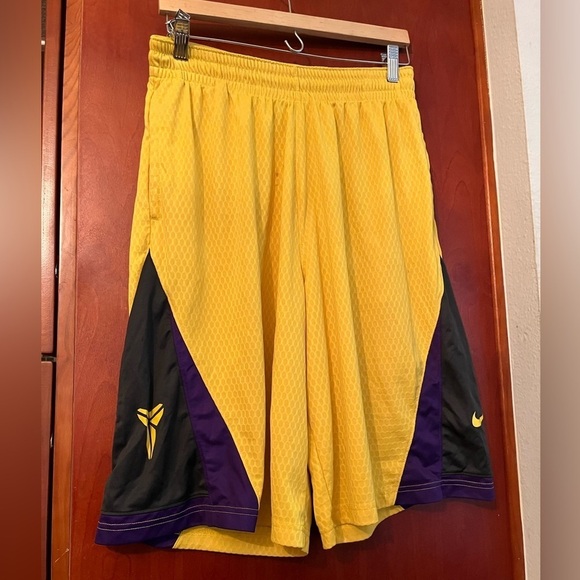 NIKE DRI FIT KOBE BRYANT LA LAKERS COLORS SHORTS Men Sz Large SWEET RARE 2014 - Picture 3 of 11